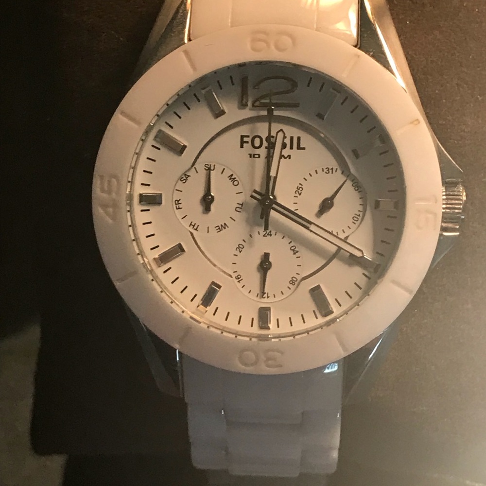 Fossil ceramic white watch